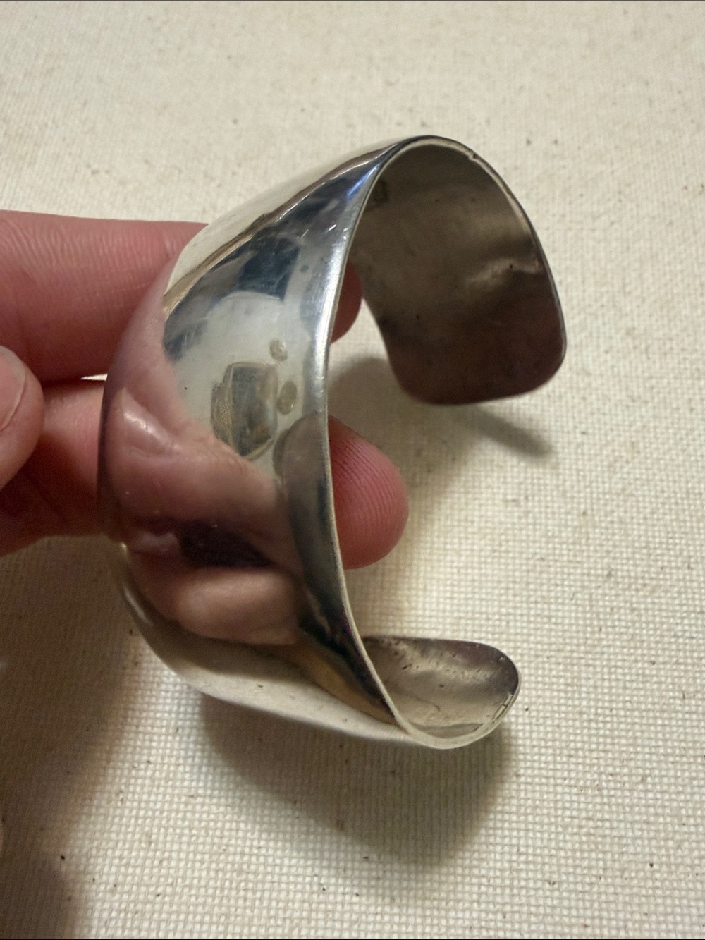 Sterling Silver Handmade Wide Cuff Bracelet - Picture 7 of 11